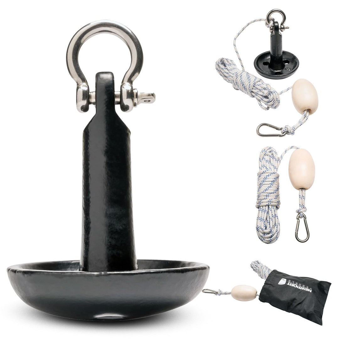 Newport Vessels Premium Pilzanker-Set mit Tasche, Seil, Bouy und Edelstahl-Hardware Pilzanker, 4,5 k