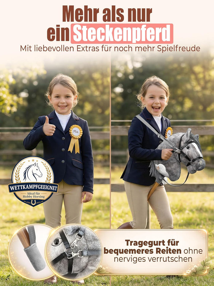 Hobby Horse Steckenpferd – Handgefertigtes Stockpferd für Kinder 4–12Jahre - Realistisches Hobby Hor