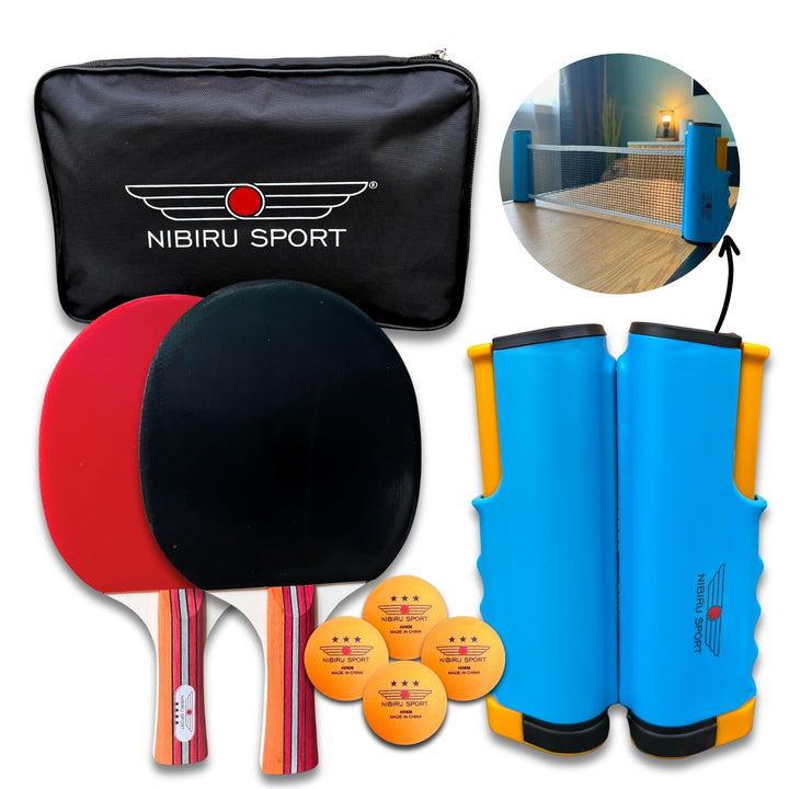 Tischtennisset mit Netz für jeden Tisch [Ideal für 2 Spieler] Tischtennis Set bestehend aus 2 Tischt