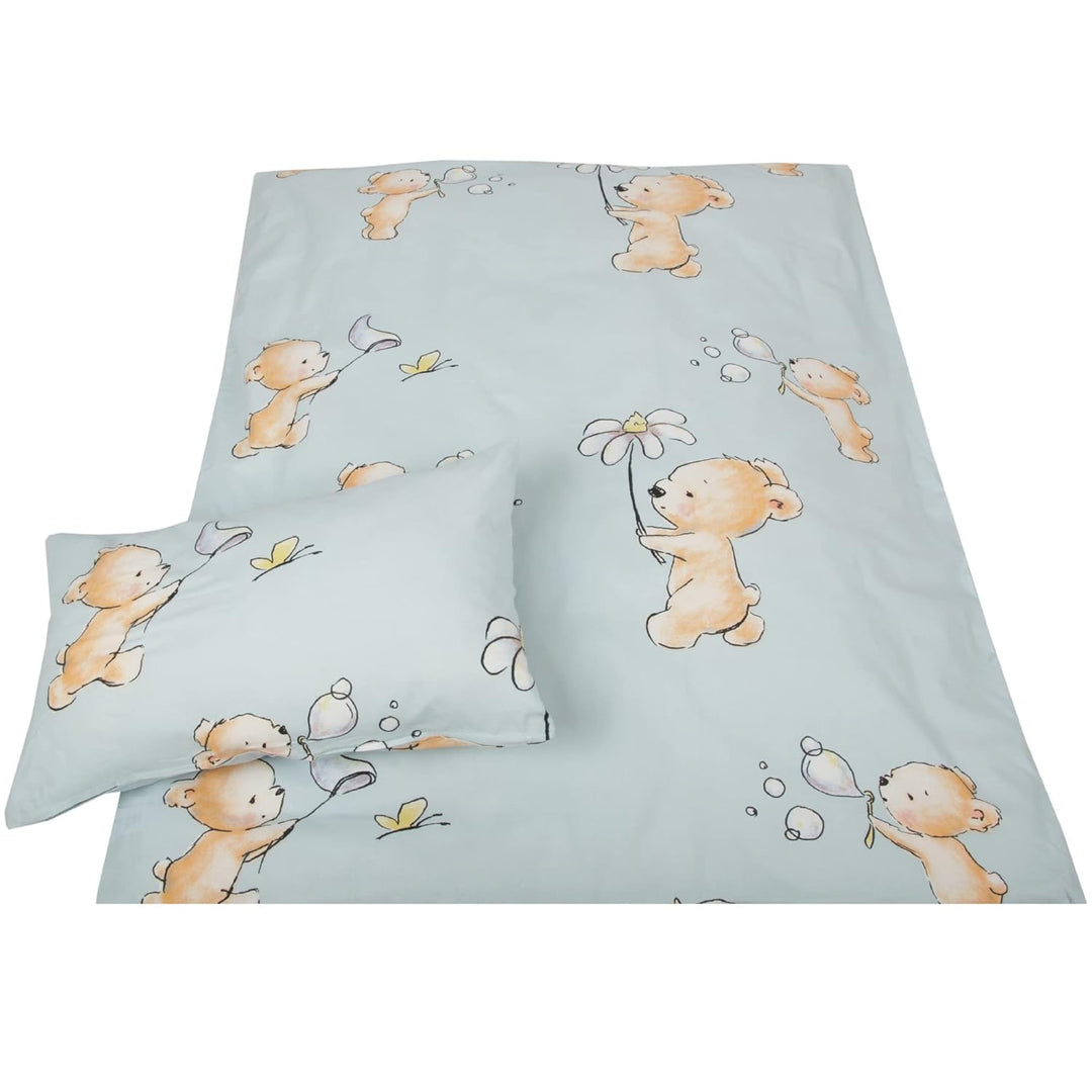 Kinder Betten-Set inkl. Bettwäsche 2-tlg (100x135cm / 40x60cm) Bettdecken Set, Bettbezug aus 100% Ba