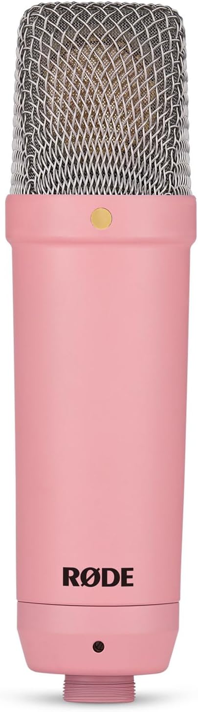 Rode NT1 Signature Pink Studio-Mikrofon + keepdrum Mikrofonständer mit Mikrofonständer Pink, mit Mik
