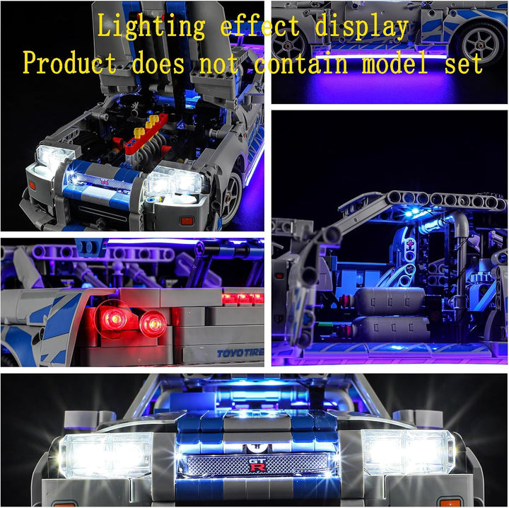 GEAMENT LED Licht-Set Kompatibel mit Lego 2 Fast 2 Furious Nissan Skyline GT-R (R34) Flitzer (Car) T