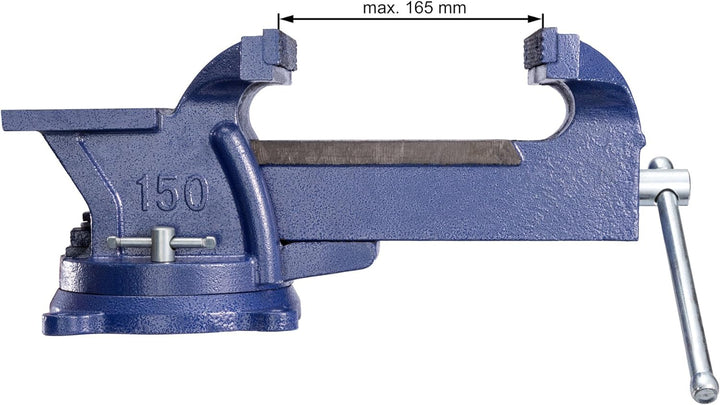 tectake® Schraubstock Amboss 360° drehbar mit Drehteller für Werkbank - diverse Grössen - (Spannweit
