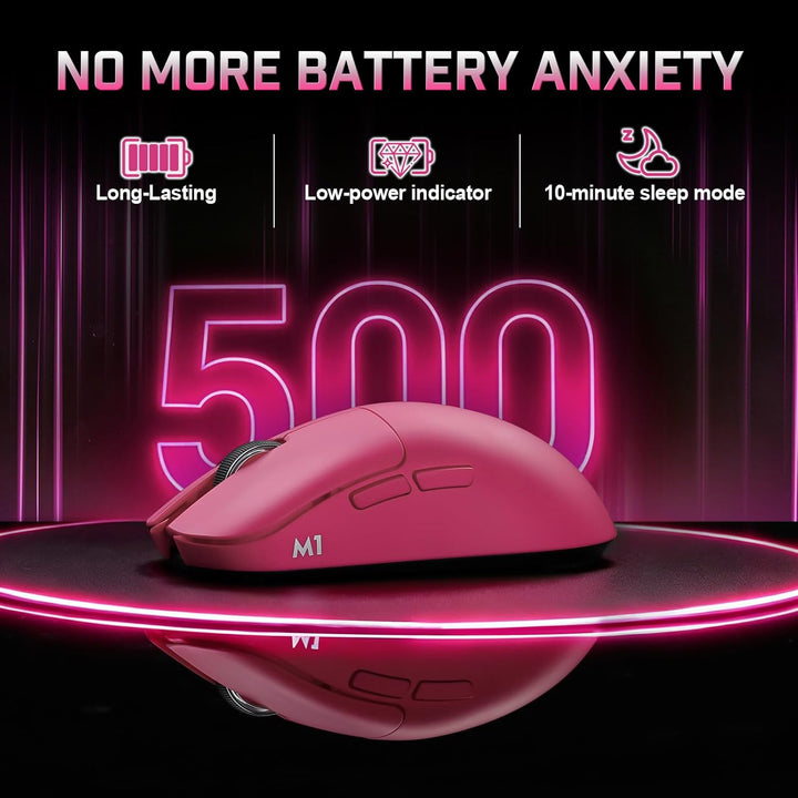 YUNZII M1 Kabellose Gaming-Maus, BT/2.4G Wireless/Wired Ultralight Mouse, PAW3311-Sensor 10000 DPI,