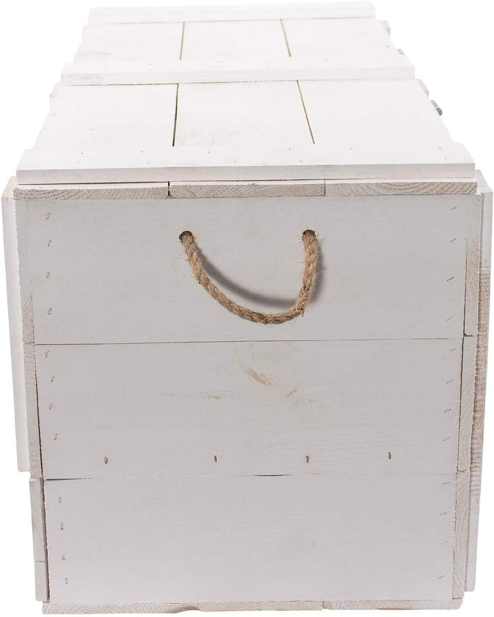 Traumhaft rustikale Holztruhe (85 x 39 x 40 cm, weiss)