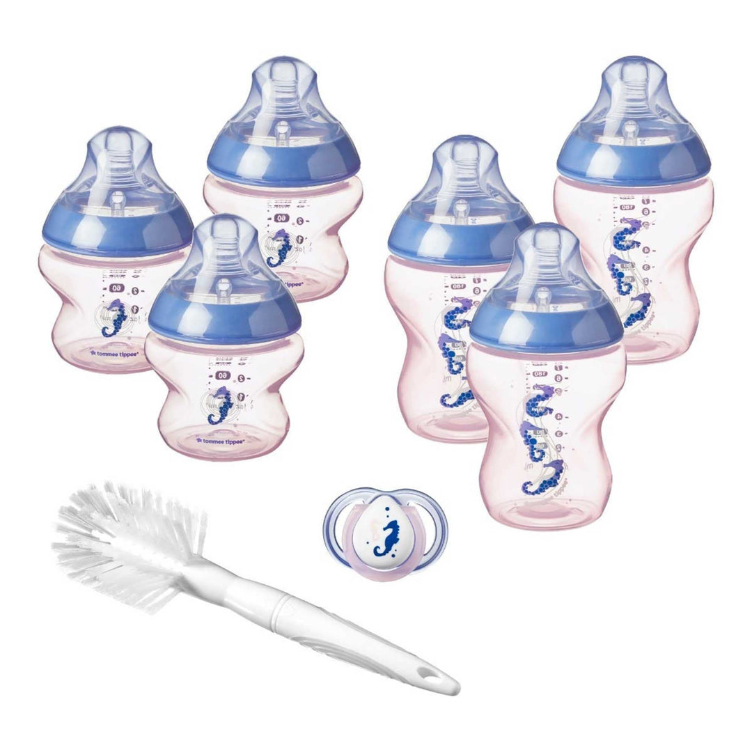 Tommee Tippee Closer to Nature Flaschen-Starter-Set für Neugeborene, brustähnliche Sauger mit Anti-K