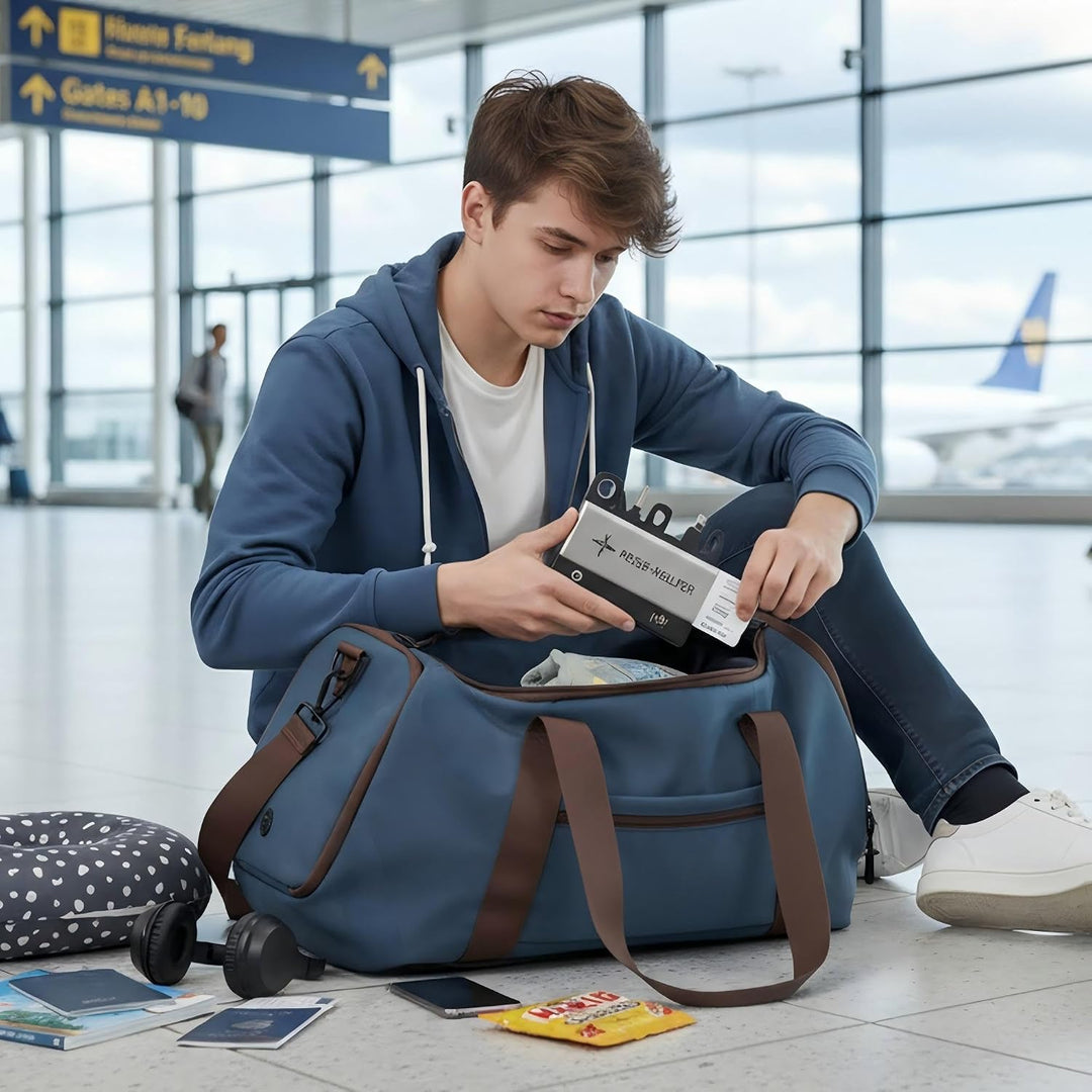 Zedelmaier Reisetasche Handgepäck 900D Sporttasche Herren Damen | Weekender Herren| Blau Schwimmtasc