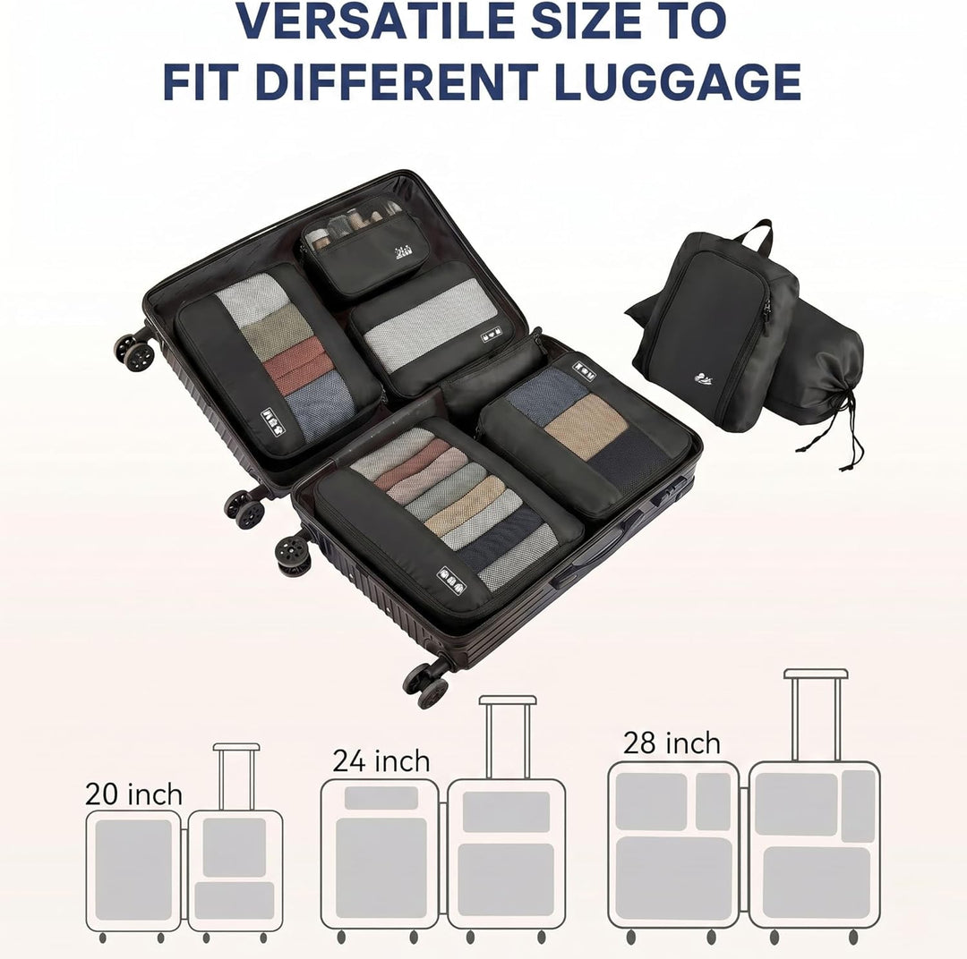MURISE Koffer Organizer 8 Stück, Packing Cubes für Urlaub und Reisen, Packwürfel Packtaschen für Kof