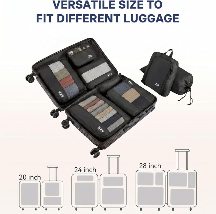MURISE Koffer Organizer 8 Stück, Packing Cubes für Urlaub und Reisen, Packwürfel Packtaschen für Kof