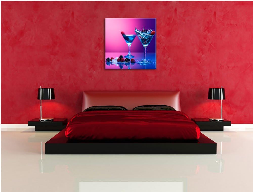 Pixxprint Coole Cocktails, Format: 70x70 auf Leinwand, XXL riesige Bilder fertig gerahmt mit Keilrah