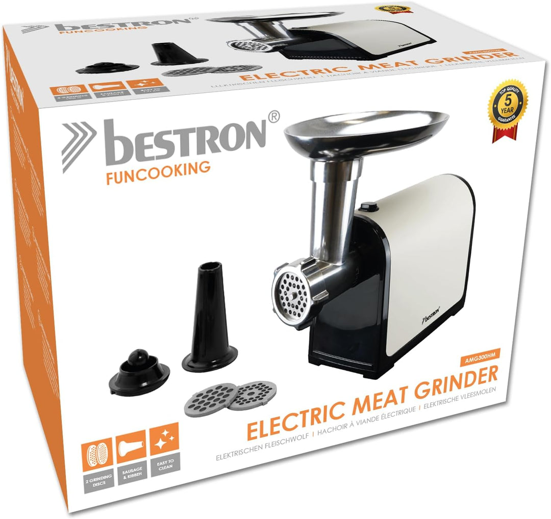 Fleischwolf, 1300 W Max, Für Hackfleisch, Wurst und Kubbe, 2 Edelstahl-Mahlscheiben, Mittlere und Gr