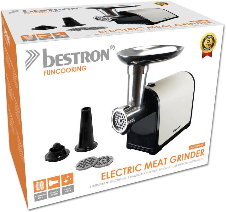 Fleischwolf, 1300 W Max, Für Hackfleisch, Wurst und Kubbe, 2 Edelstahl-Mahlscheiben, Mittlere und Gr