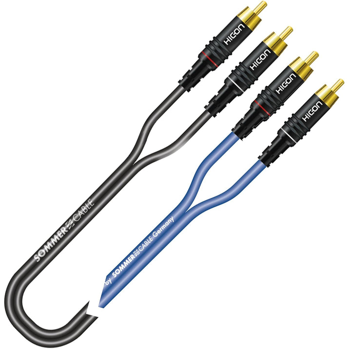 Sommer Cable 30307390 Onyx 2x2 Cinchkabel 0,5m 0,5m Schwarz, 0,5m Schwarz