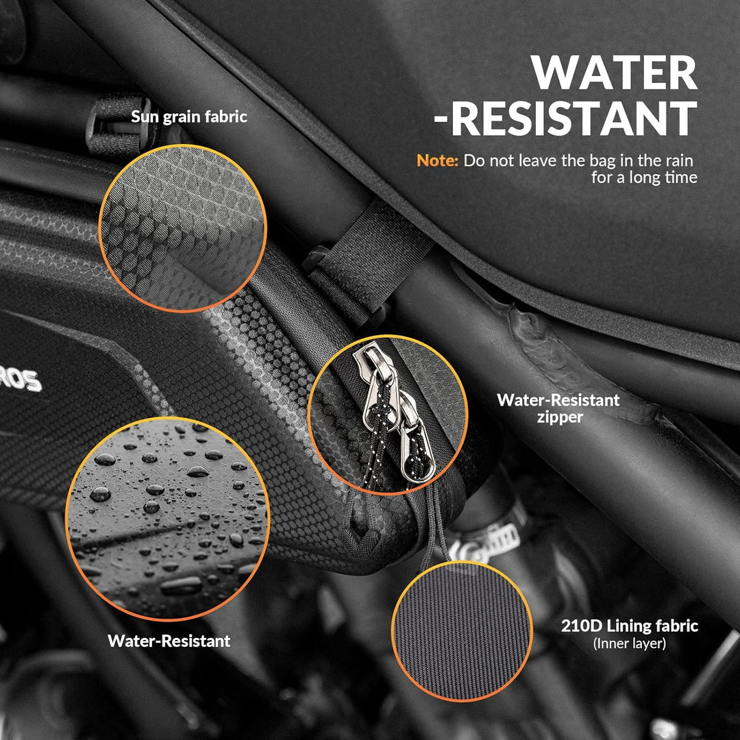 ROCKBROS Motorradtasche Rahmentasche Motorrad wasserdichte Motorrad Werkzeugtasche ca.1,5L Schwarz,