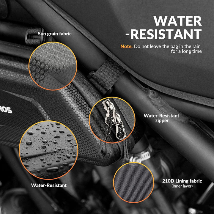 ROCKBROS Motorradtasche Rahmentasche Motorrad wasserdichte Motorrad Werkzeugtasche ca.1,5L Schwarz,