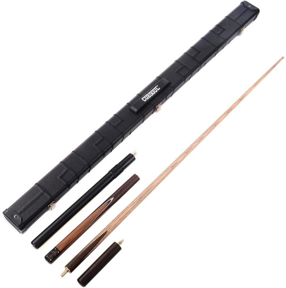 CUESOUL Klassische Handgemachte 57 Zoll Palisander 3/4 Stück Snooker Queue mit Schwarz Köcher und Al