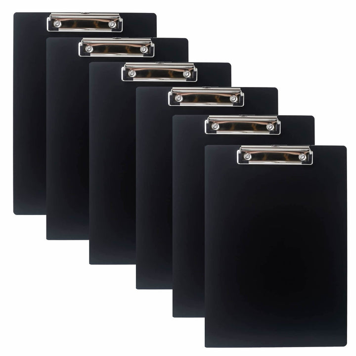 6er Alu Klemmbrett A4 mit gummierter Metalklemme, Schreibbrett DIN A4 mit Aufhängeose, Pad Halter Cl