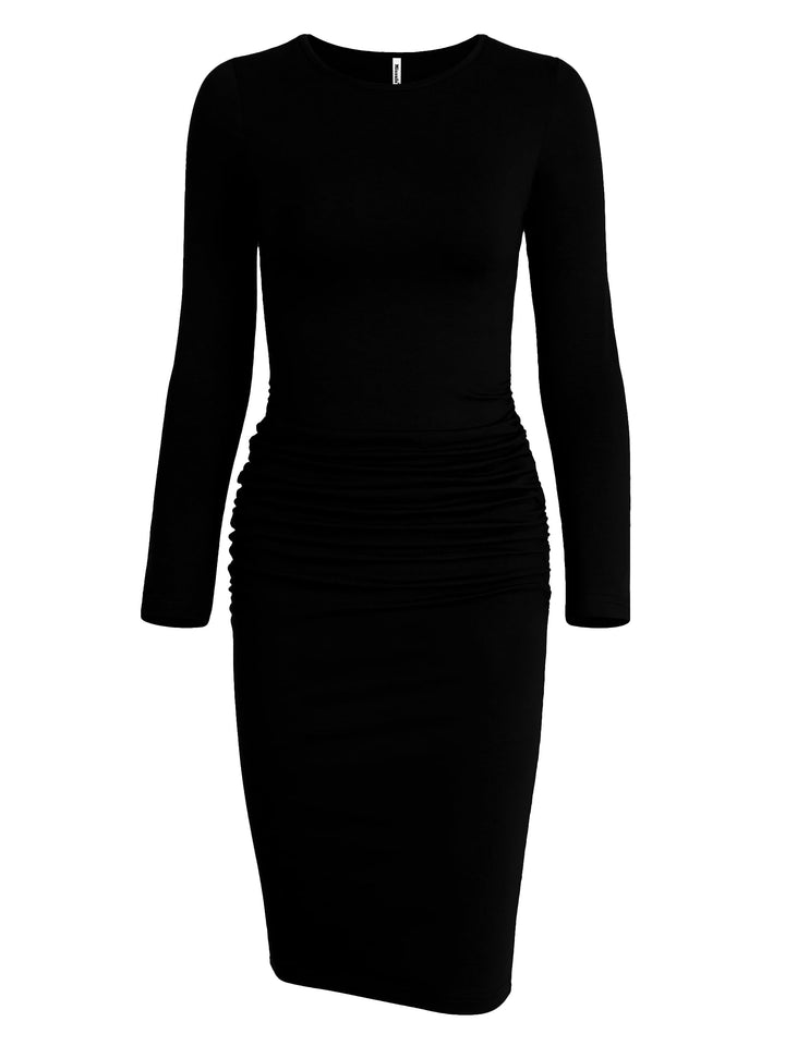 Missufe Damen Freizeitkleid Bodycon Enges Figurbetontes Bleistiftkleid Knielanges Kleider XS Klassis