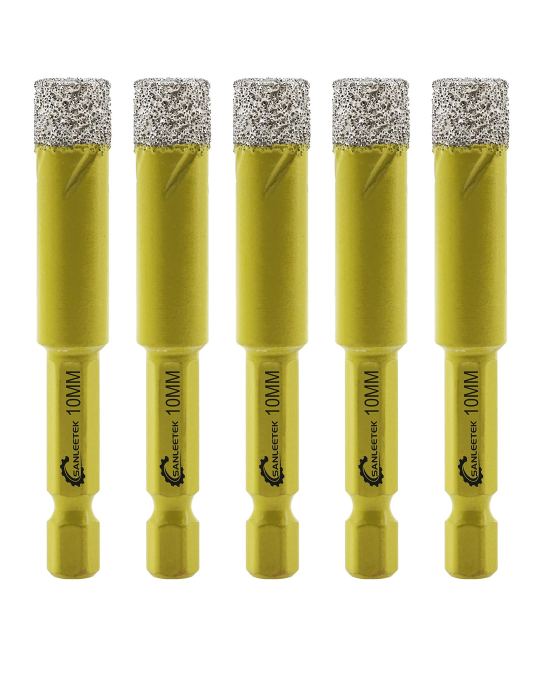 Trocken Diamant Bohrkrone 5 Stücke 10mm Fliesenbohrer mit Schnellwechsel Sechskant Schaft für Marmor
