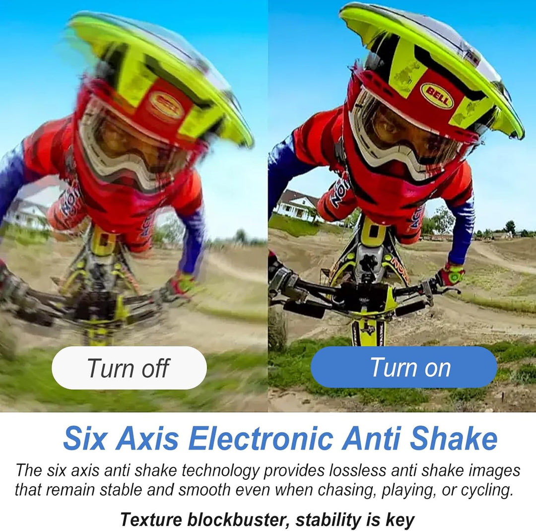 Action Cam 5K,Mini Sportkamera WiFi mit 64G Speicherkarte,Wasserdichter Körperkamera Mit Doppelseiti