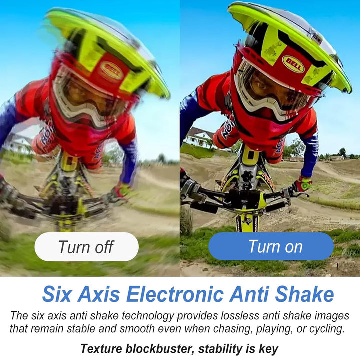 Action Cam 5K,Mini Sportkamera WiFi mit 64G Speicherkarte,Wasserdichter Körperkamera Mit Doppelseiti