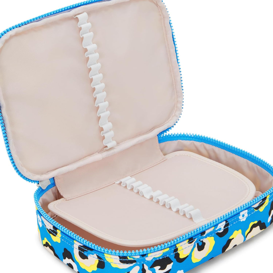 Kipling 100 PENS Beutel/Koffer, 21x5x15, Leopard Floral (BLAU), Leopard Floral