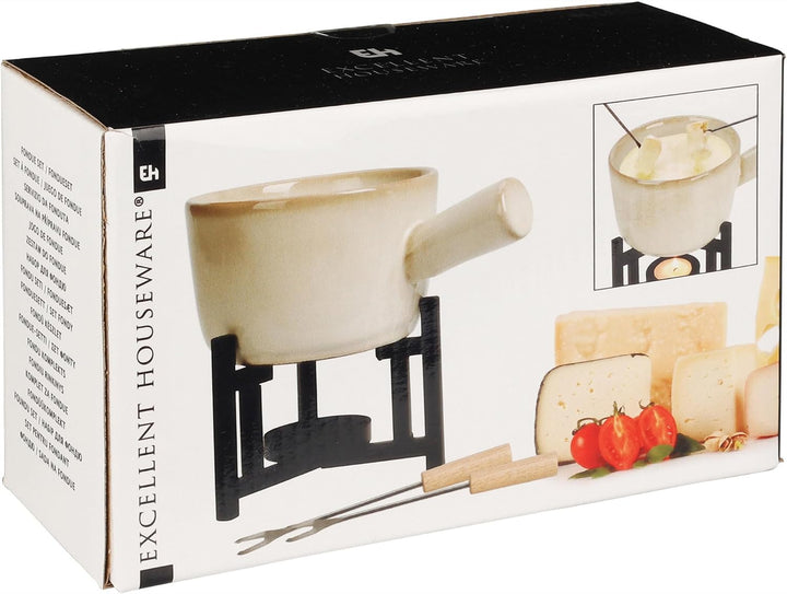 Käsefondue Set für 2 Personen mit 2 Fondue-Gabeln inkl. Rechaud - Fondue Set Käse - Schokofondue Set