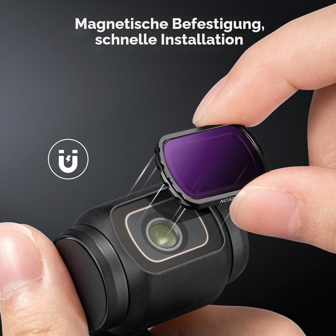 K&amp;F CONCEPT magnetisches ND Filter Set, kompatibel mit DJI OSMO Pocket 3, 4er Pack ND4, ND8, ND16, N