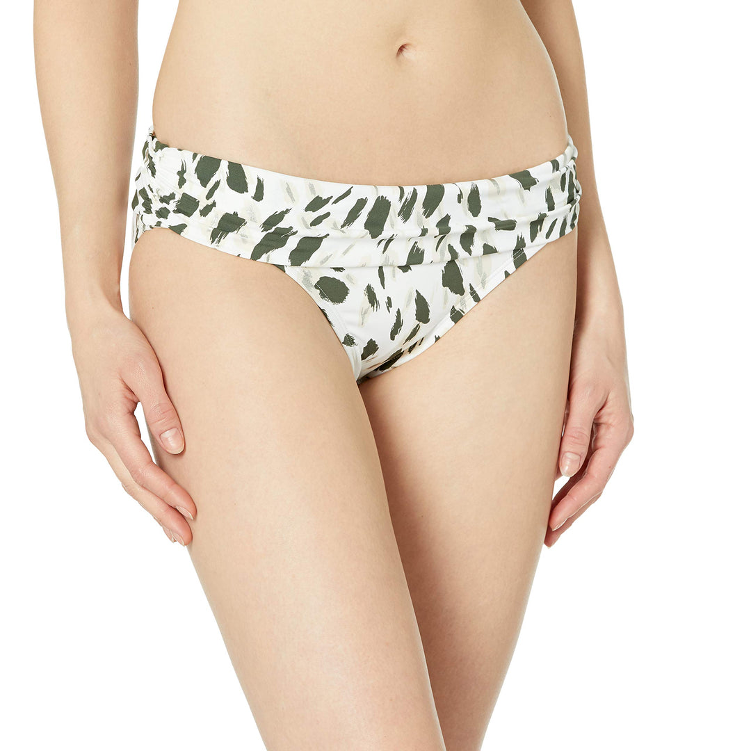 La Blanca Island Goddess Hipster-Bikini-Hose mit gerafftem Bund 4 Olive//Brushstroke Petals, 4 Olive