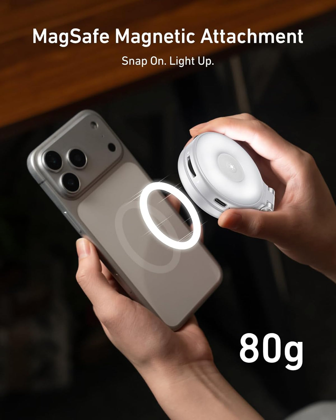TELESIN Verbessertes 4-in-1 Magnetisches RGB-Selfie-Ringlicht mit Spiegel und Handyhalterung, wieder