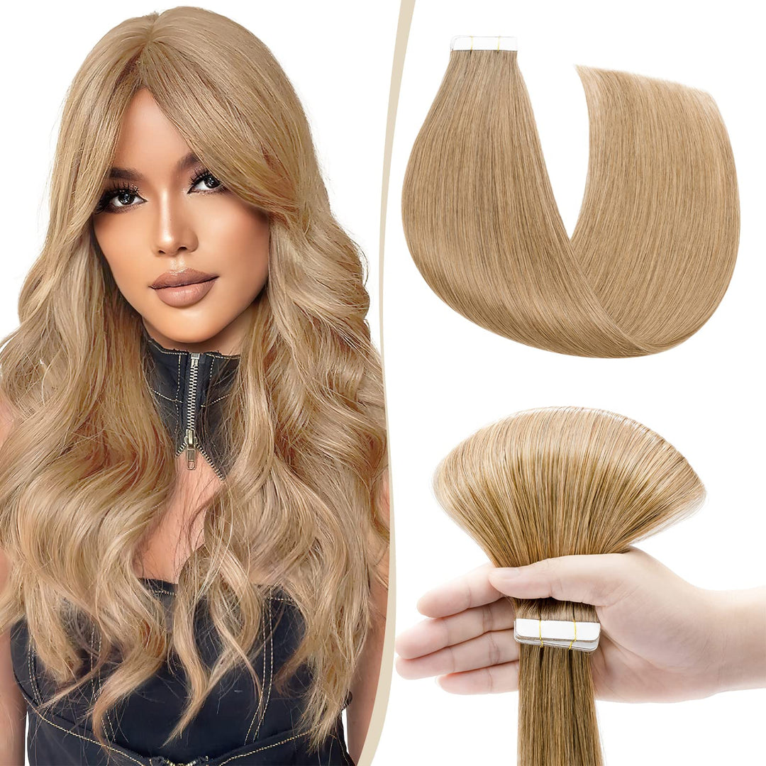 SEGO Haarverlängerung Tape Extensions Echthaar Klebeband 10 PCS Haarteile Glatt 100% Remy Human Haar