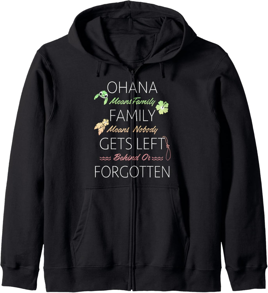 Disney Lilo & Stitch Ohana Means Family Quote Kapuzenjacke