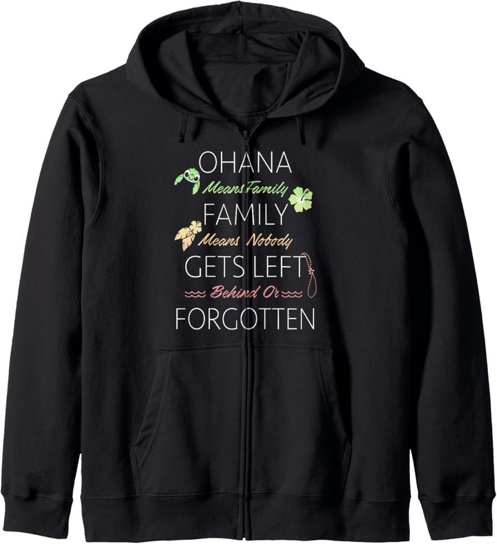 Disney Lilo & Stitch Ohana Means Family Quote Kapuzenjacke
