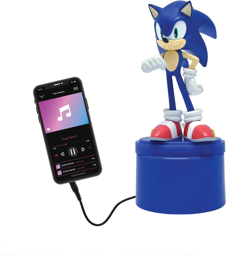 Lexibook, SEGA Sonic The Hedgehog, Nachtlicht mit Lautsprecher, Weiches Licht, Batteriebetrieben, Bl