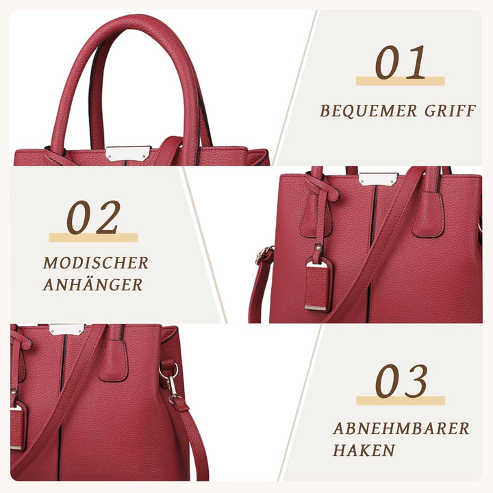 VARLIVOO Elegant Damen Handtasche Schultertasche Frauen Umhängetasche Taschen Shopper Wasserdicht PU