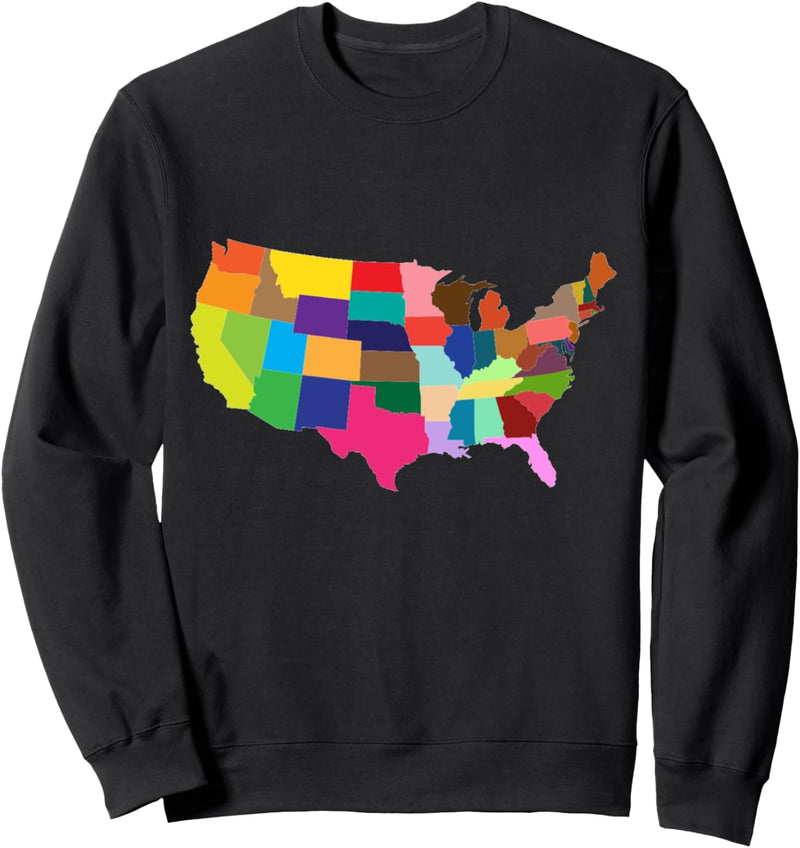 Bunte USA-Karte Sweatshirt