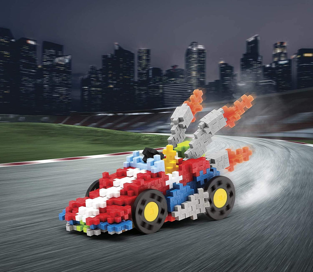 Plus-Plus 9607008 Geniales Konstruktionsspielzeug, Crazy Cart Rennauto, PlusPlus Go! Bausteine-Set,