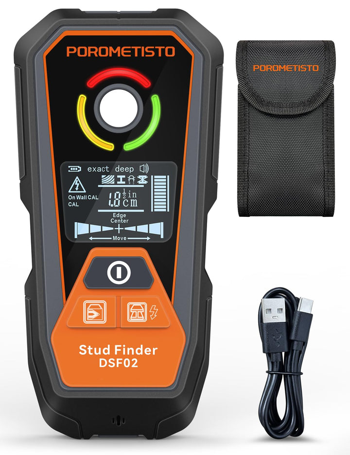 DSF02 6-in-1 Multifunktional Leitungssucher Ortungsgerät Wandscanner – Detektiert Holzbalken, Eisen-