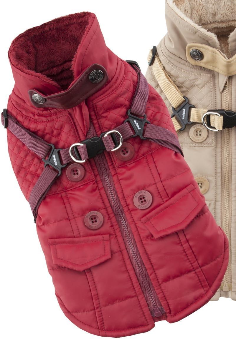 Puppia PAQD-VT1463 Wilkes, Wintermantel, XL, rot Rot XL Klassisch, Rot XL Klassisch