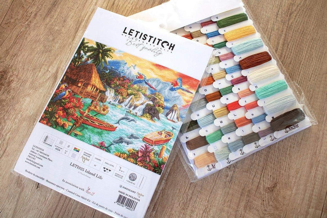 Letistitch Leti925 Kreuzstich Set, Mehrfarbig, 44x33cm