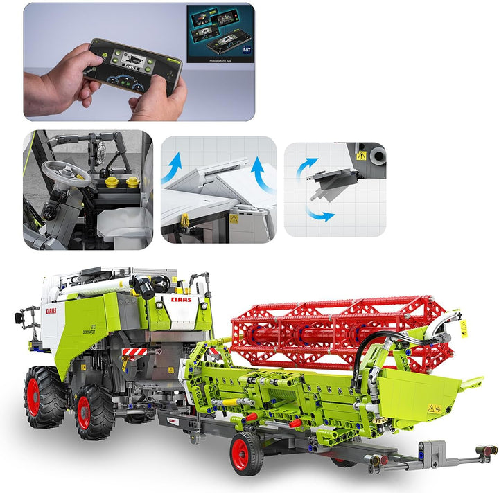 JAMARA 402873 CADA Claas Dominator 370 1:18 2,4GHz Bricks, Kinder Landwirtschaft ab 14 Jahre, RC Tec