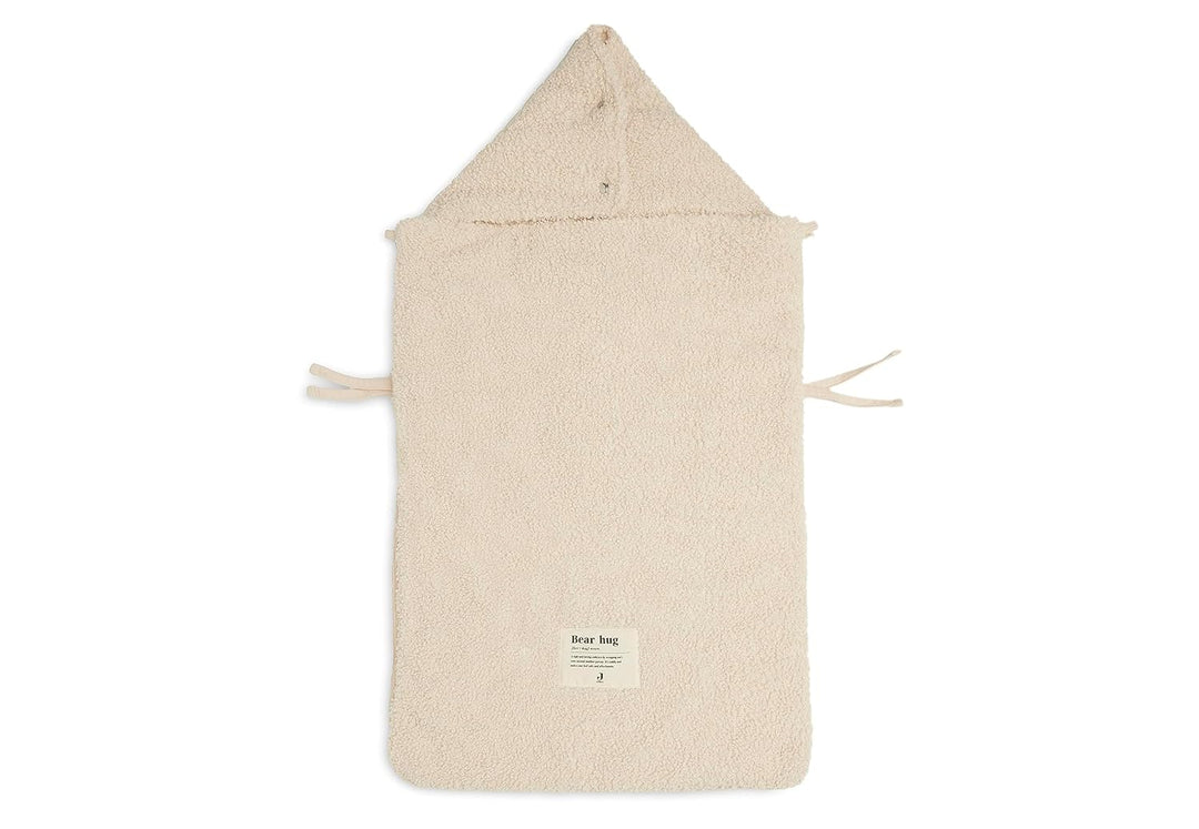Jollein Fusssack Boucle Naturel - Teddy - Für Babyschale Kinderautositz Gruppe 0+ und Kinderwagen -