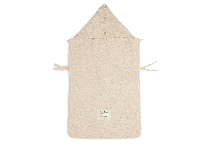 Jollein Fusssack Boucle Naturel - Teddy - Für Babyschale Kinderautositz Gruppe 0+ und Kinderwagen -