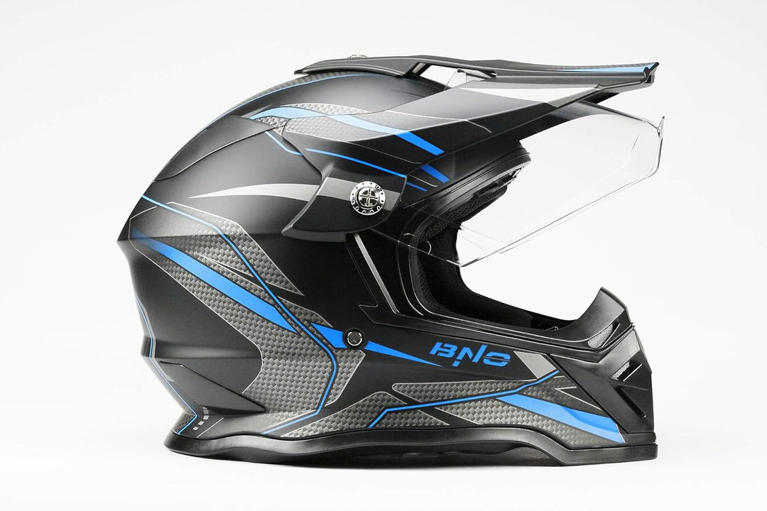 BNO Cross-3 Helm, Motocrosshelm, Corsshelm, S, M, L, XL L Matt-Schwarz-Blau, L Matt-Schwarz-Blau