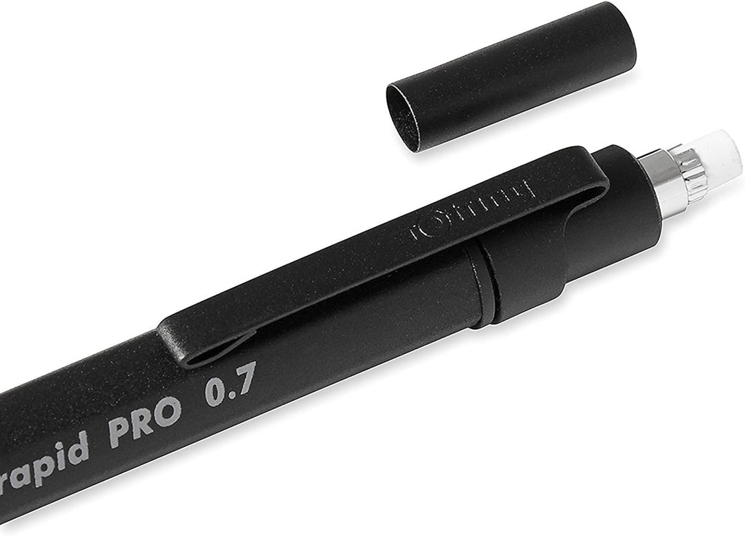 rOtring Rapid PRO Druckbleistift mit Einzug | 0,7 mm | Schwarz 0,7 mm Single Schwarz, 0,7 mm Single