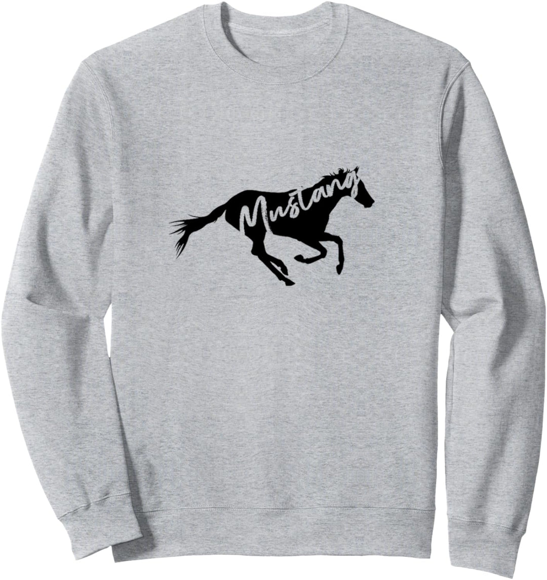 Running Mustang Wild Horse Breed Lover Silhouette Gift Sweatshirt