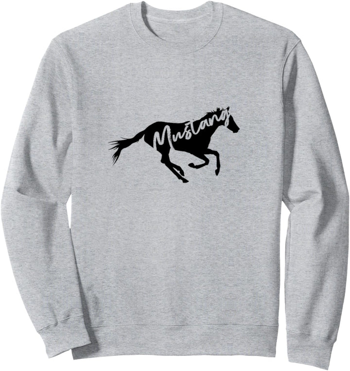Running Mustang Wild Horse Breed Lover Silhouette Gift Sweatshirt