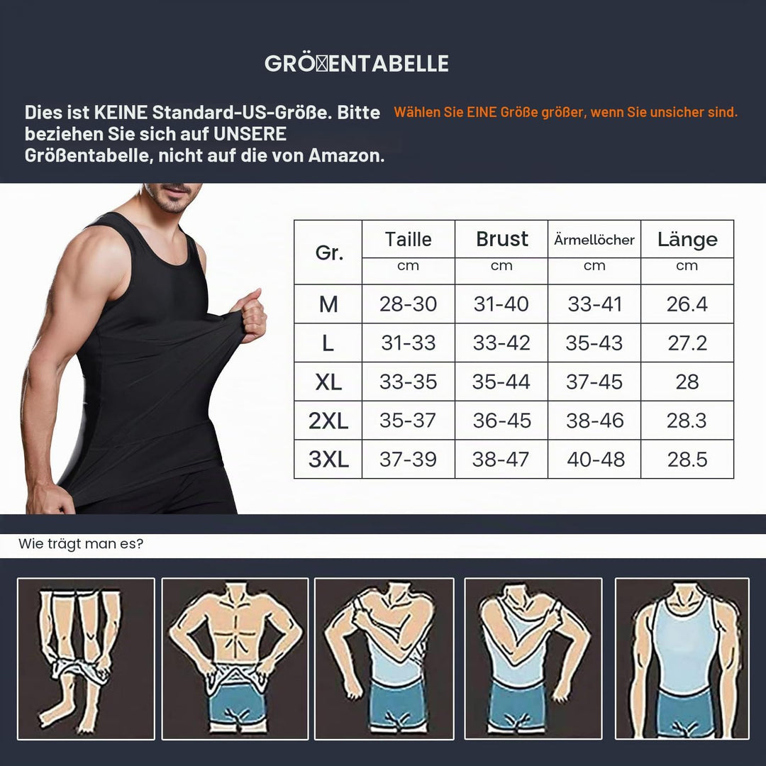 Lgtfy Herren Bauchweg Body Shaper Weste Brust Bauch Kompression Tank Top Bauch Verstecken Unterhemde