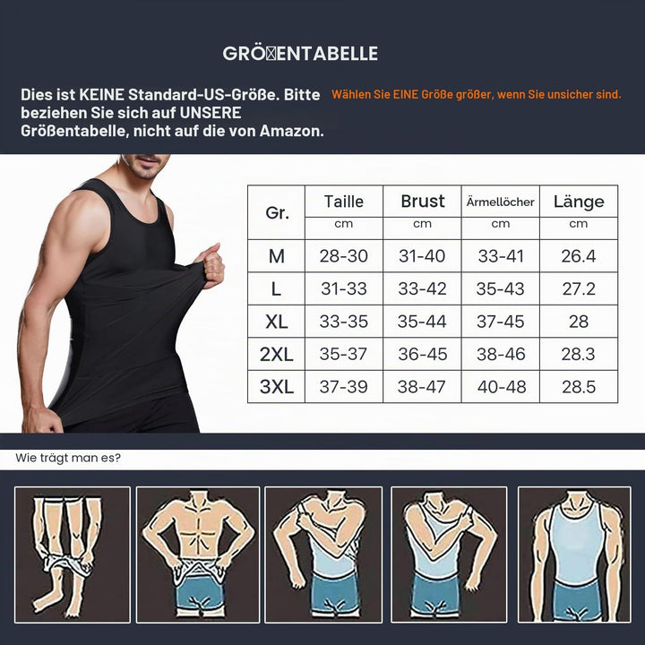 Lgtfy Herren Bauchweg Body Shaper Weste Brust Bauch Kompression Tank Top Bauch Verstecken Unterhemde