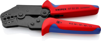 Knipex Crimpzange kurze Bauform brüniert, mit Mehrkomponenten-Hüllen 195 mm 97 52 20